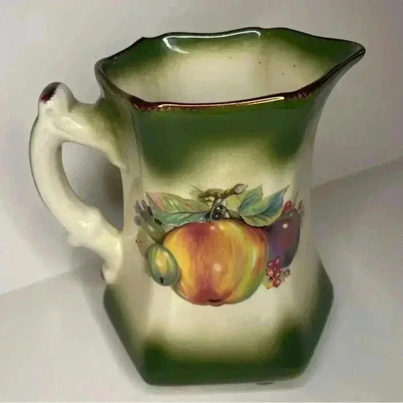 Mayfayre Staffordshire Pottery 6” Fruit Printed Pitcher- Made In England - Picture 1 of 4